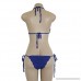 Amacok Women Stripe Print Strap Sexy Crochet Hook Knit Halter Low Waist Two Pieces Bikini Swimwear Swimsuit Blue B07DVTMWZ9